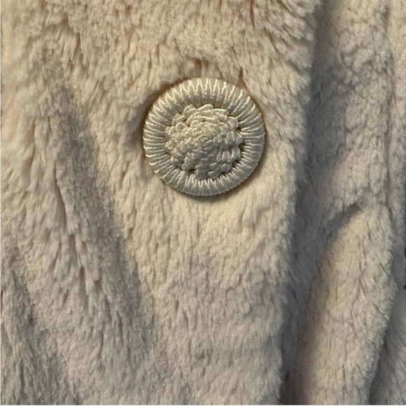 Vintage Y2K Cream Faux Fur Lined Jacket Cropped length by Forever size Small - Picture 14 of 14